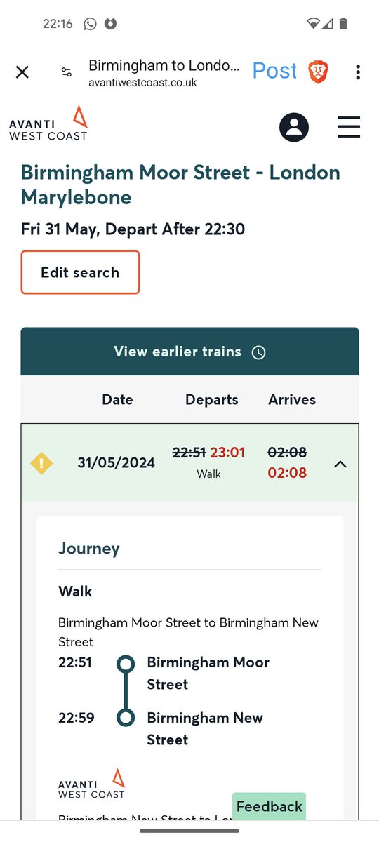agrynham's tweet photo. @AvantiWestCoast @chilternrailway @EastMidRailway @LNER This is what both websites say. Am I doing something wrong? https://t.co/kRWZjXVWx7