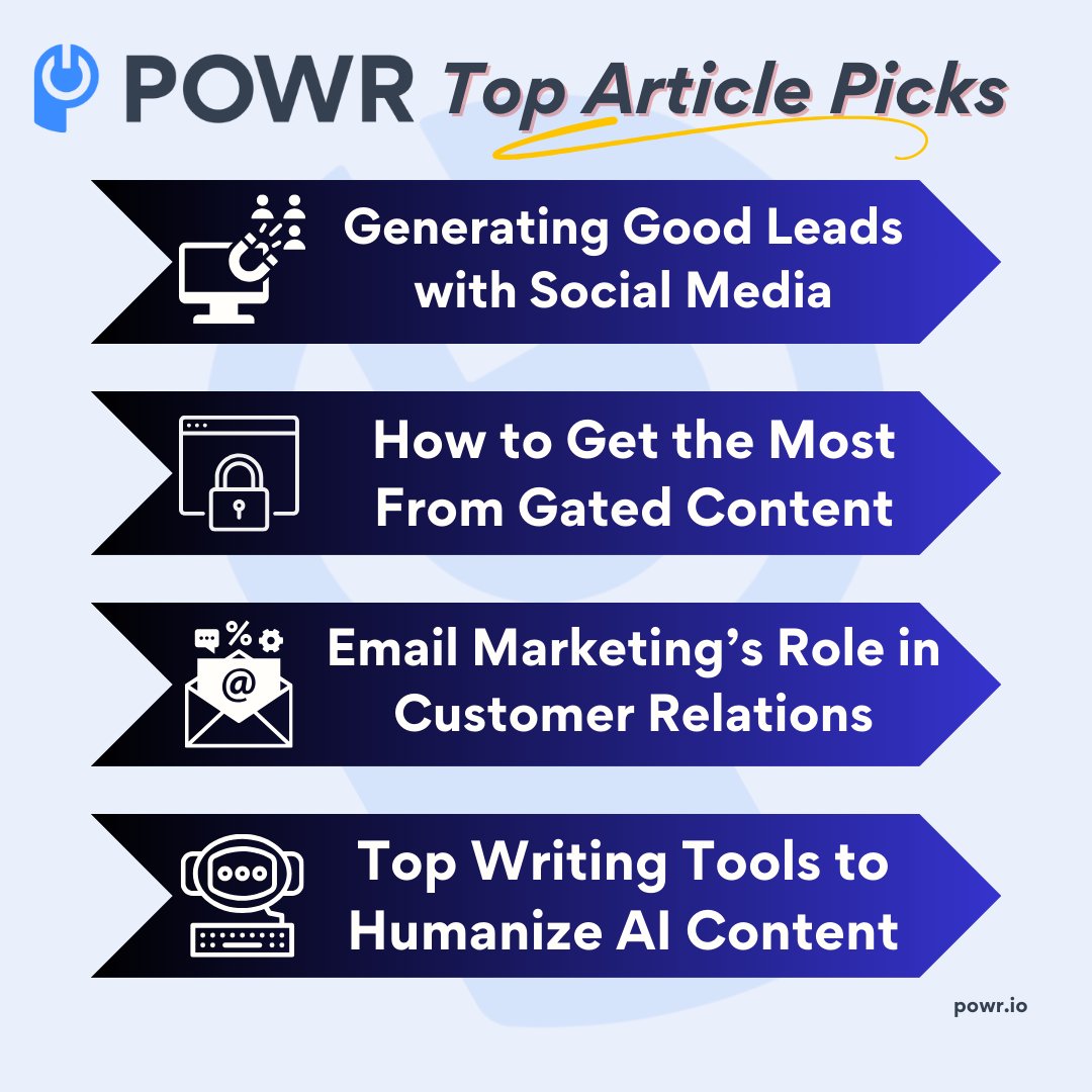 POWR_io's tweet image. Are your leads any good? 🤔 bit.ly/4aL0cL5

To gate or not to gate content? 👉 bit.ly/3Kur6Mc

Emailing customers the right way 👉 bit.ly/3KlT5xT

Tbh we&apos;re all using AI 👉 bit.ly/3Krtsf8

#socialmedia #gatedcontent #emailmarketing #ai