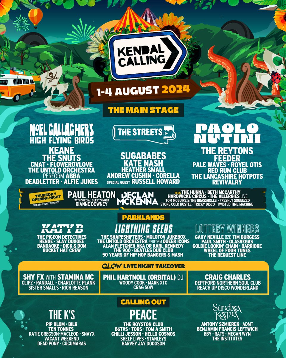 KENDAL CALLING MAIN STAGE 🤯

I’m buzzing to announce the stage splits for this years @KendalCalling 🙌 I’ll see you on the Saturday ✌️

Last 5% of tickets are available below 👇

-> kendalcalling.co.uk