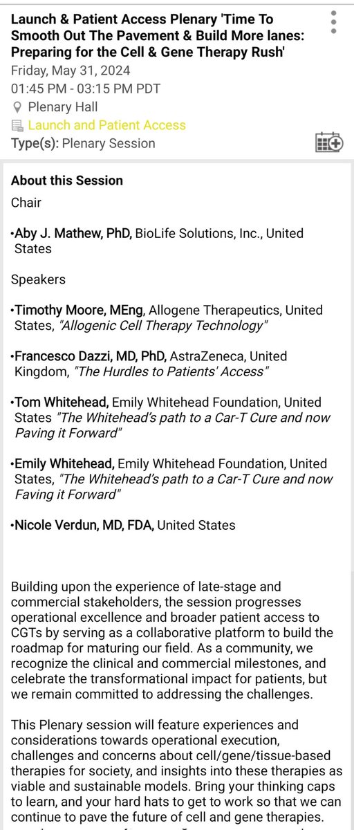 Join Emily and Tom Whitehead at this afternoon Patient Access plenary @ISCTglobal #ISCT2024 @EWhiteheadFdn @tomgwhitehead
