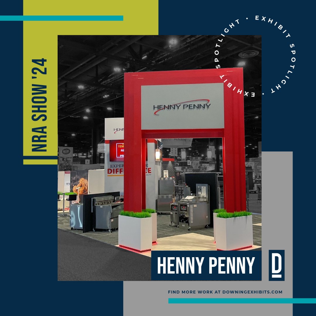 downingexhibits's tweet photo. Our collaboration with Henny Penny gave way to this gorgeous new booth at the NRA show in Chicago. https://t.co/jtmCA4v8rv