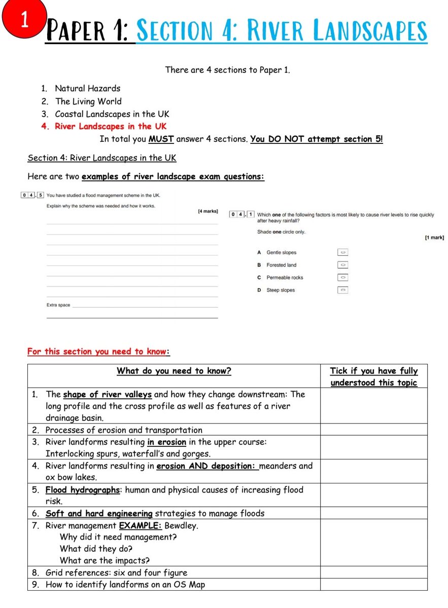 A rivers workbook with everything students need all in one place! I've created this for Year 10 revision. Contains a checklist, past exam questions since 2018 and consolidation tasks matching each part of the spec. #geographyteacher #revision

Found here: 
ko-fi.com/aliciasresourc…