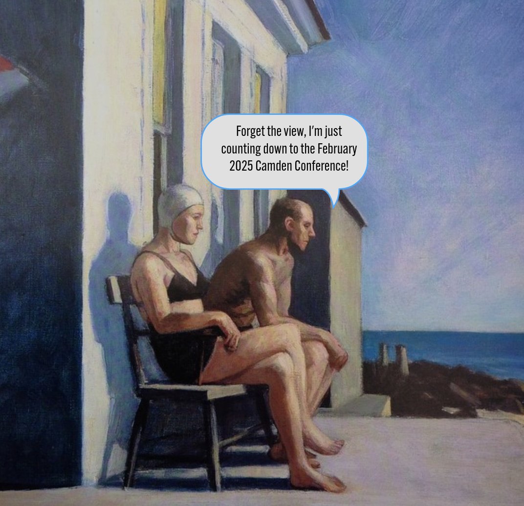 Happy Summer, Camden Conference Community!  Let's carry the spirit of global curiosity, lifelong learning, and meaningful connections #CamdenConference #OnwardAndUpward
Edward Hopper, Sea Watchers,1952 (oil on canvas) / Photo © Lefevre Fine Art Ltd., London)