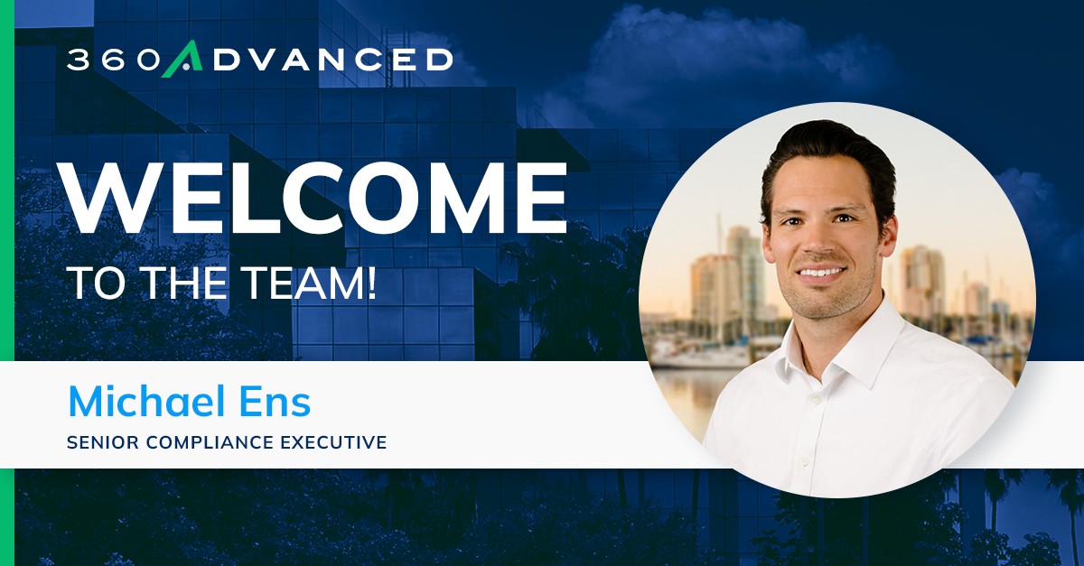 Welcome Michael Ens to the 360 Advanced team !!!

Michael joined the 360 Advanced Team as a Compliance Executive on April 23, 2024.

He has been in a variety of sales roles over the last 13 years, spending almost 10 years selling equipment to firefighters, and most recently with
