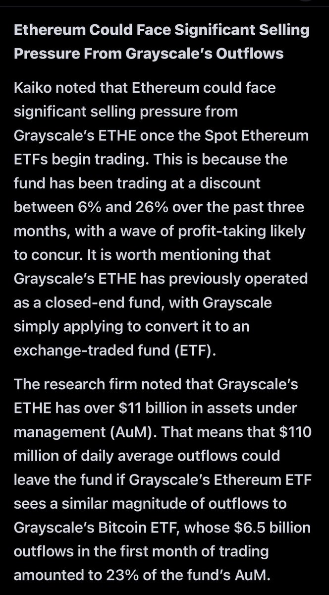 FealtyGroupllc's tweet photo. Investors are worried about an $ETH price correction after the spot ETH ETF goes live, likely in mid-summer. 
Some analysis are saying holders will take profit on the initial pump from the ETF going live. 
DISCLOSURE: We are Long and will likely buy more on any dip.
Thoughts? https://t.co/WILWCnYYia