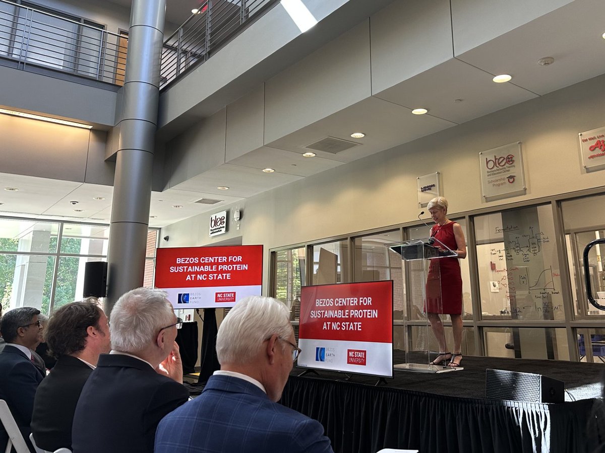 Congresswoman Deborah Ross (@repdeborahross) on Twitter photo Thrilled to celebrate a $30M grant coming to <a href="/NCState/">NC State University</a> to establish the Bezos Center for Sustainable Protein!
This center will pioneer research in alternative proteins, driving innovation and sustainable food solutions that support our people & our planet. Thrilled to celebrate a $30M grant coming to <a href="/NCState/">NC State University</a> to establish the Bezos Center for Sustainable Protein!
This center will pioneer research in alternative proteins, driving innovation and sustainable food solutions that support our people & our planet.