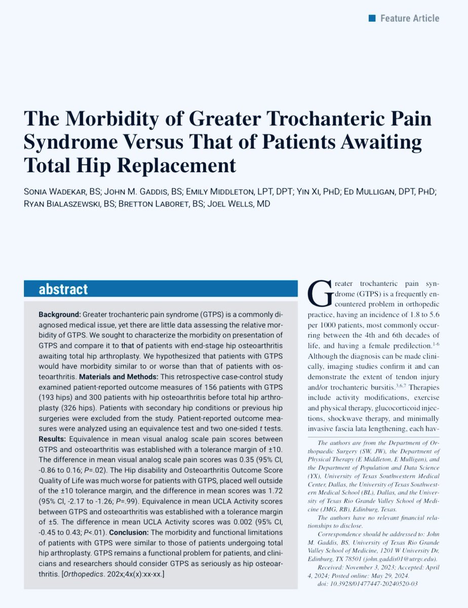 joelwellsmd's tweet photo. Patients with gluteal pathology can still experience significant pain and functional limitations #funfactfriday #teamhip https://t.co/lCLw9IoTM9