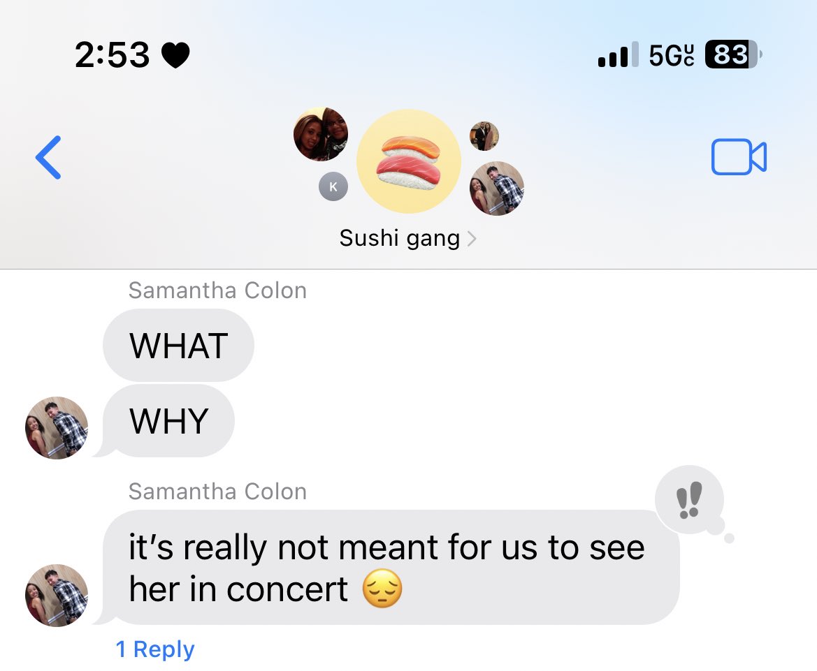 Second time my cousins don’t get to see her in concert 😞 first time was a black out in MSG