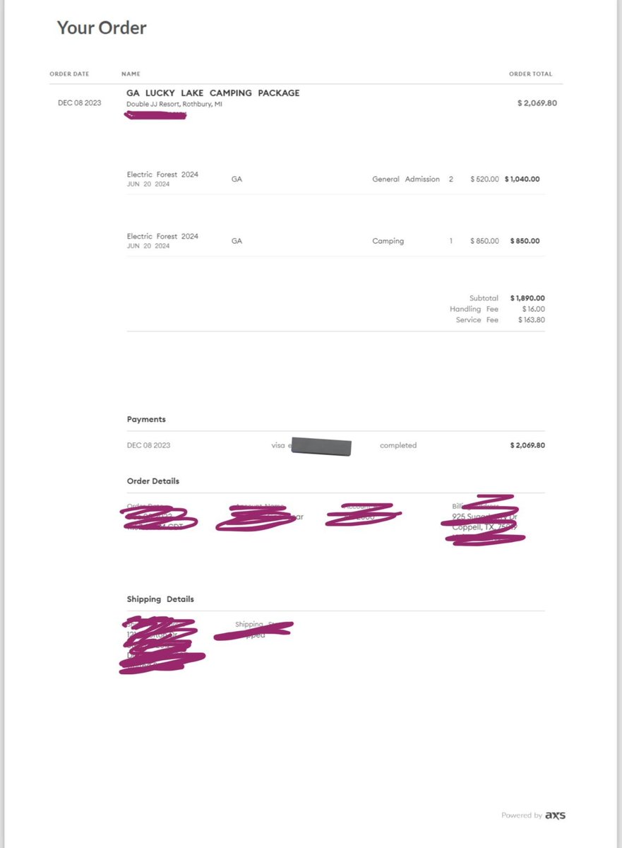 clairewthehair_'s tweet image. Helping a friend sell her Electric Forest passes !!

2 x GA LUCKY LAKE CAMPING PASSES, GA LUCKY LAKE PARKING PASS &amp;amp; EARLY ARRIVAL PARKING PASS

Price: $2205.80 (asking for what was paid but can be negotiated)
@TexasEDMFamily @DallasEDMFamily #ElectricForest #EForest