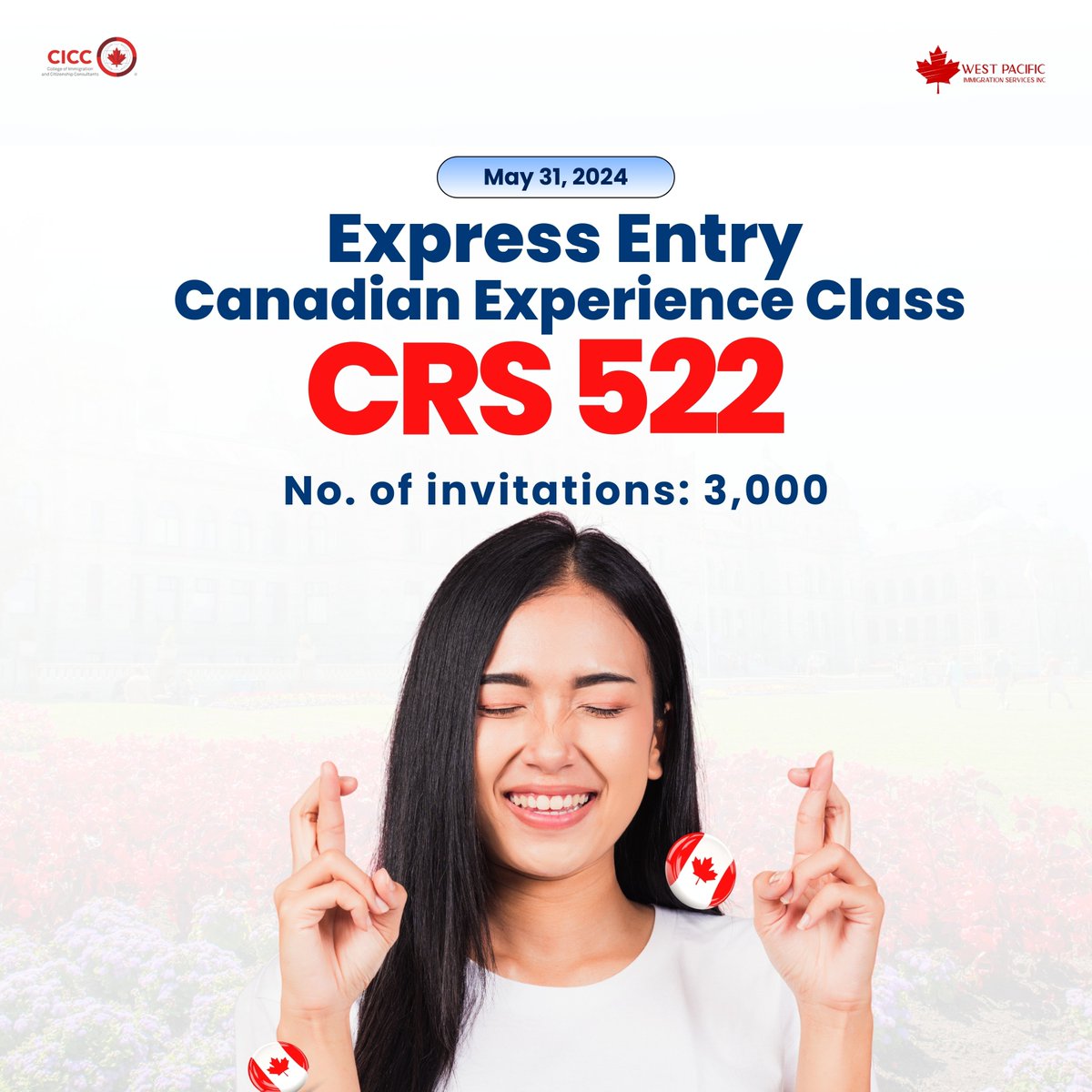 🌟 Express Entry Canadian Experience Class Draw!

📈 CRS score: 522

📨 3,000 invitations have been sent out

⏳CEC draws have begun, which is great news.

🎉 Congratulations to those who received invitations

#ExpressEntry #PNPDraw #CRS #HopefulForCEC #ImmigrationJourney