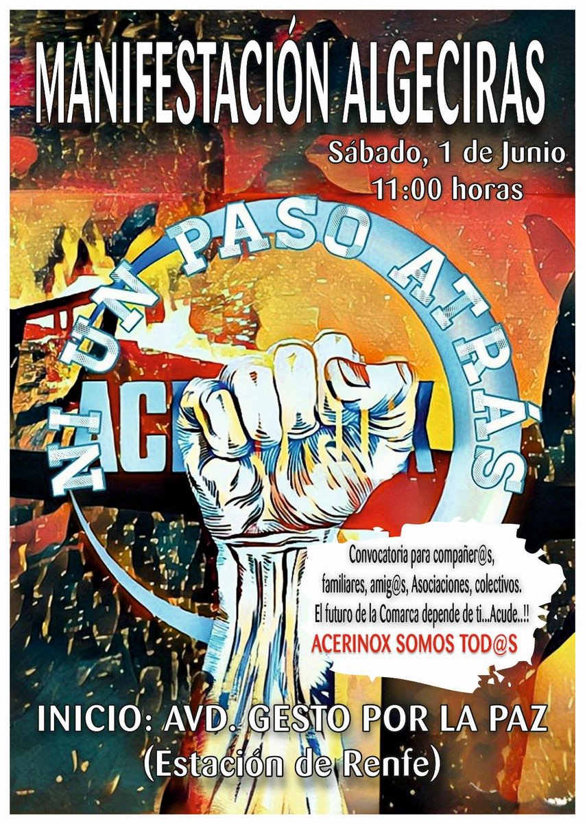 Aunque no podré ir a Algeciras porque estaré defendiendo los servicios públicos en #Cádiz, desde @sumar no nos olvidamos de los trabajadores/as en huelga de #Acerinox. Las familias del Campo de Gibraltar necesitan ese acuerdo. Os animo a acudir y solidarizaros. #SalvemosLoPublico