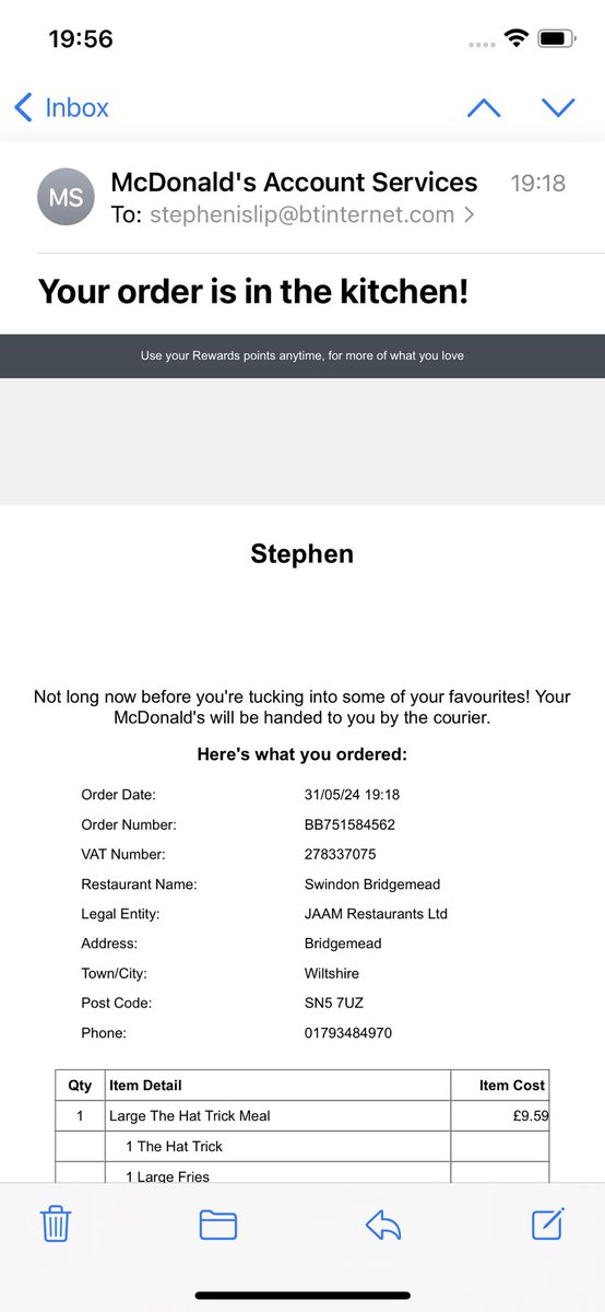 slippy017's tweet photo. @McDonaldsUK are you freaking kidding me???!!
Why the hell have you cancelled my order.
I’m trying to not use profanity but I am beyond pissed off here!
What the actual hell?! https://t.co/EbpIQKNODr