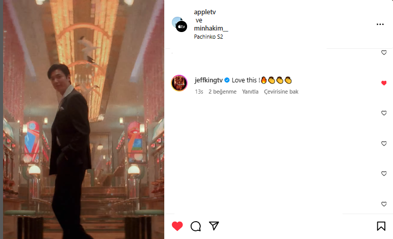 Jeff F. King (Executive Producer Star Wars) commented on Apple Tv Pachinko post "Love this!🔥👏👏👏"
#Pachinko #LeeMinHo <a href="/ActorLeeMinHo/">Lee Min Ho</a> #이민호 #KimMinHa #파친코 <a href="/AppleTV/">Apple TV</a> #kdrama