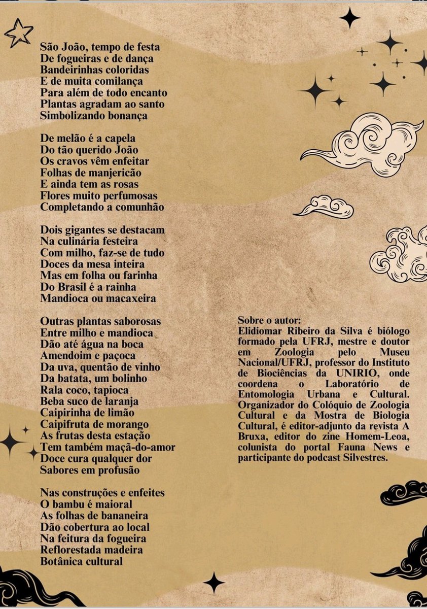 elidiomar_prof's tweet photo. Chega a época das festas juninas. Acabou de ser publicada a Revista Conexão Literatura em sua edição 108 (junho de 2024). Nela há um cordel meu sobre as plantas do São João. Veja a revista no insta @revistaconexaoliteratura.
#botanicacultural #festasjuninas #saojoao https://t.co/g6LWGeOZxM