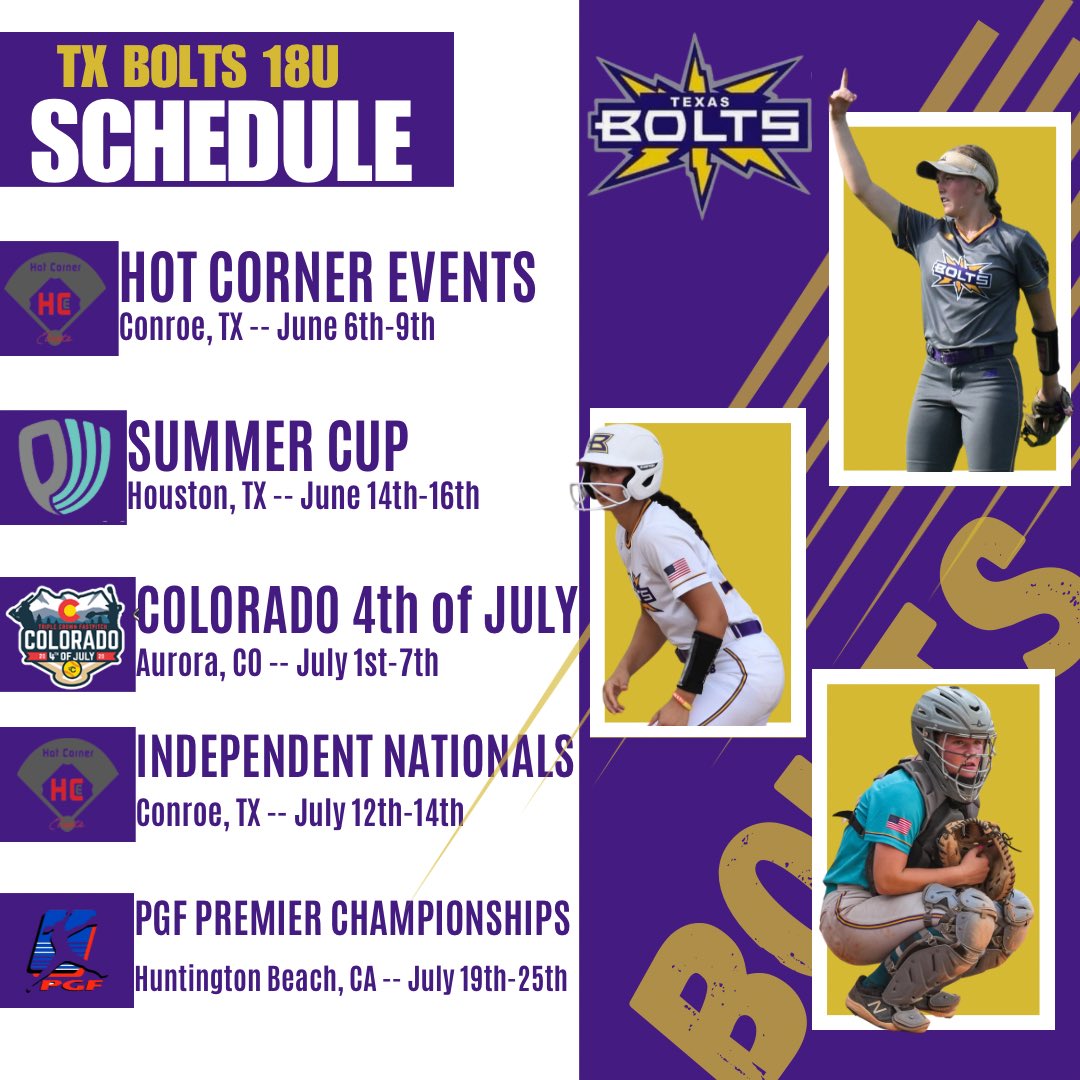 It's going to be a fun Summer. Get out and see this talented roster. We have tons of athletic 2025 and 2026 players ready to compete. 

<a href="/awhiddd/">Anna Whiddon Burton</a> <a href="/Taylor_Bolts/">Taylor Harper</a> <a href="/bevoshorns09/">Raul Murillo</a> <a href="/BHMBoltsOrg/">Birmingham Thunderbolts Organization</a> <a href="/ThunderboltsOrg/">Thunderbolts Org</a>