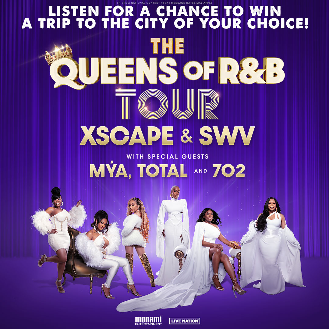 👑 The legendary ladies of XSCAPE and SWV have reunited for The Queens of R&amp;B Tour with special guests MÝA, Total, and 702! 

📻 Tune into The Vibe weekdays at 8:20am, 12:20pm &amp; 4:20pm for the national keywords to text in for a chance to win! 
Rules at 975thevibe.com