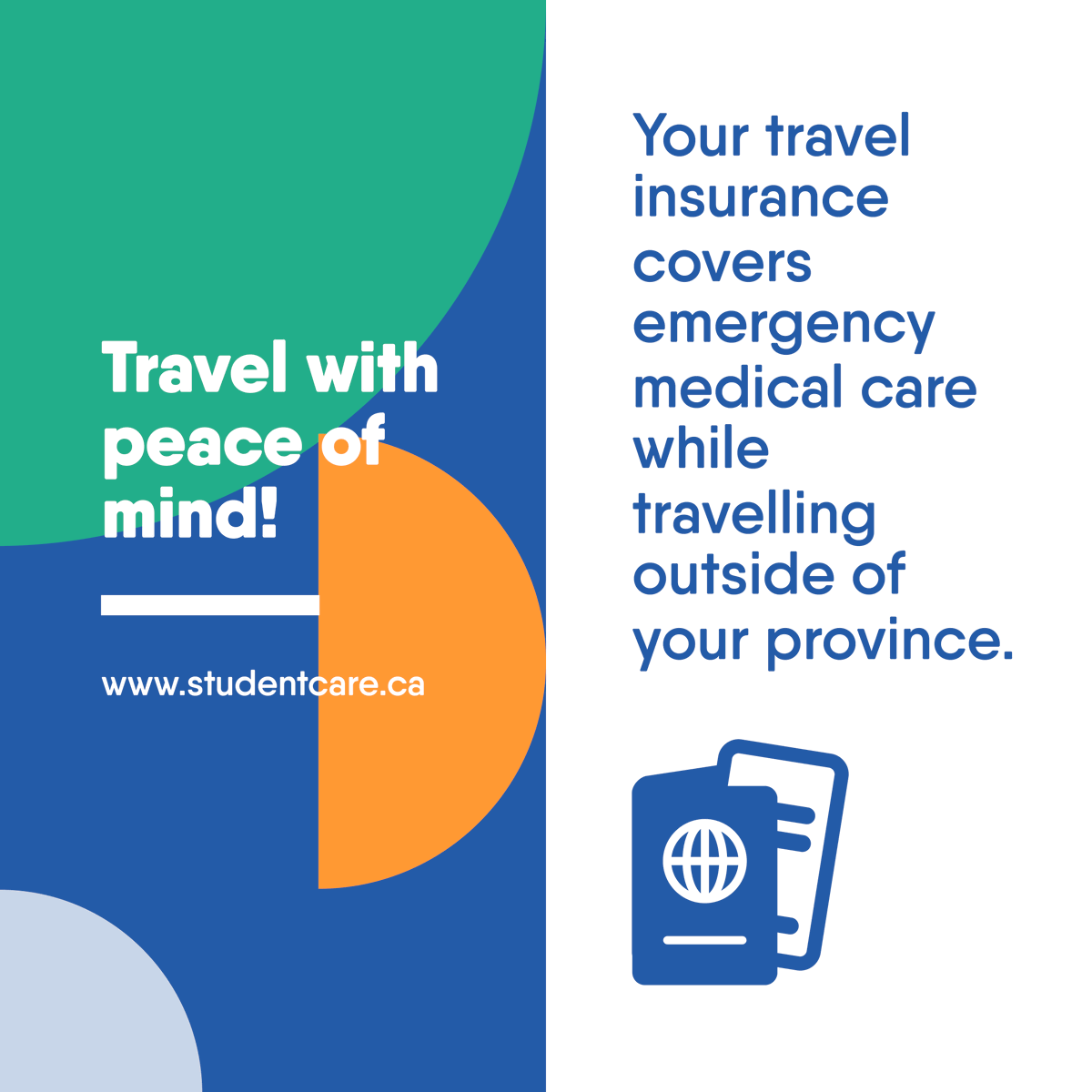 Your student Plan is there to cover all of your needs. This includes travel coverage for emergency medical expenses. 🗺️🧭

Find out more at studentcare.ca.