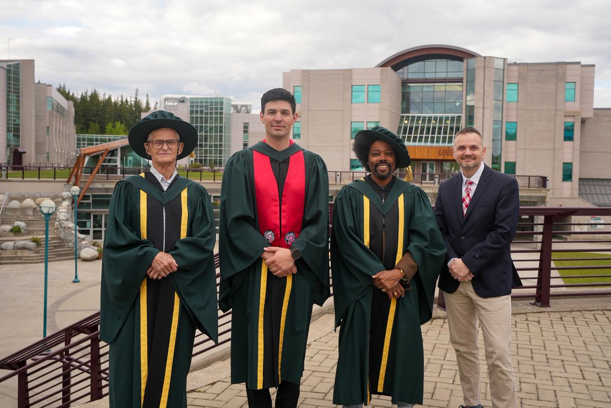 MoveUpPG's tweet image. Congratulations to all the UNBC grads walking the stage today! This is an accomplishment that will last a lifetime. A special shoutout to Honorary Doctorates Alex Cuba, Jim Good, and former Montreal Canadian Carey Price! 

(📷 University of Northern British Columbia)