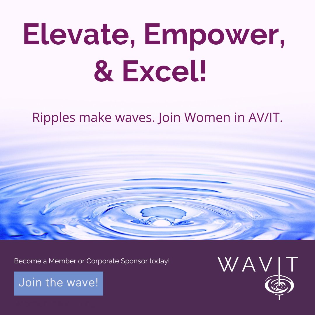 Join the movement for equality in AV/IT! 🌟 Network, innovate, and make a difference with Women in AV/IT. Break barriers and amplify voices with us at womeninavit.org. 

#RipplesMakeWaves🌊#BeFierce💪#BeBold✨#MakeWaves🌊#WomeninTech #AVTweeps #ProAV #WAVIT