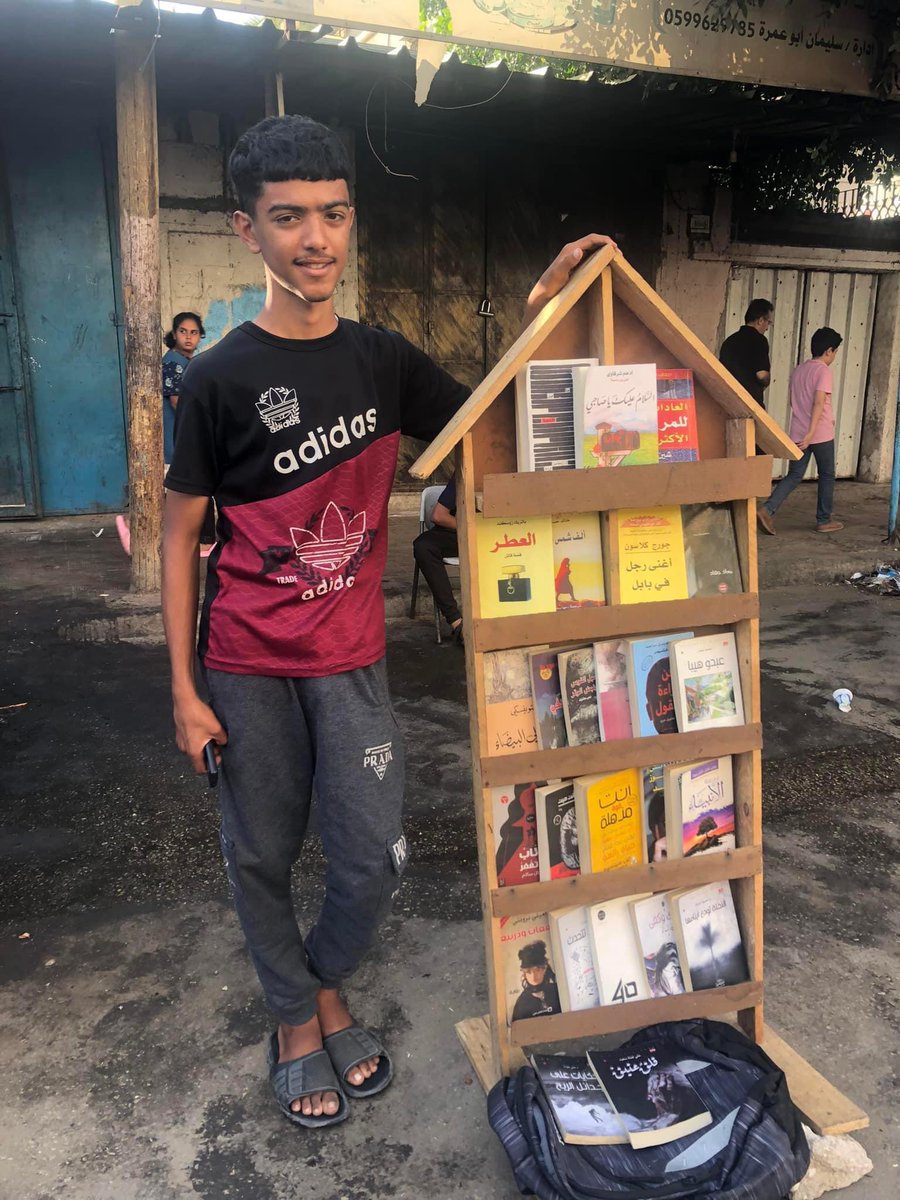 A bookshop in time of a genocide. Deir Al-Balah. By Saed Abu Aita