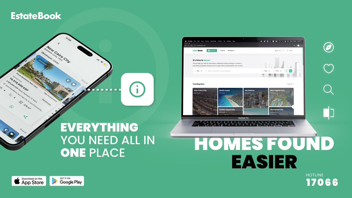 EstatebookEG's tweet photo. EstateBook makes finding your dream property in Egypt effortless. We simplify the search process, making units easier to find.

Download #EstateBook
App: https://t.co/qcKSEoDFwA
WhatsApp: 1288678159
Call us: 17066 - 01270017066
#its_time #realtime_realestate https://t.co/yKOiZVRmHl