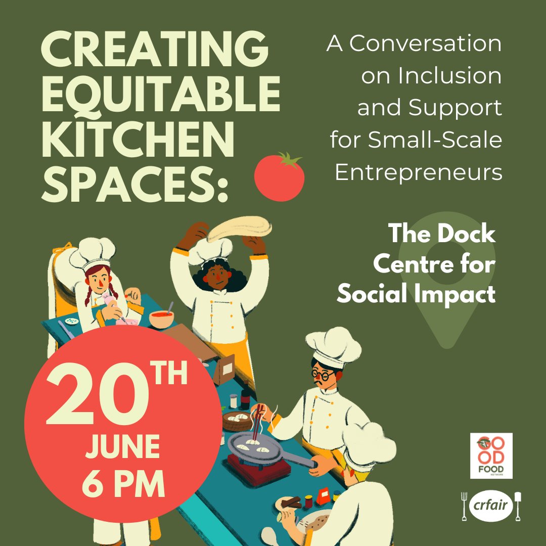 CRFAIR will be holding the "Creating Equitable Kitchen Spaces" event on June 20th at 6pm on the third floor of The Dock Centre for Social Impact (722 Cormorant Street). Please send us an email at engagement@crfair.ca if you're interested in taking part in the event!