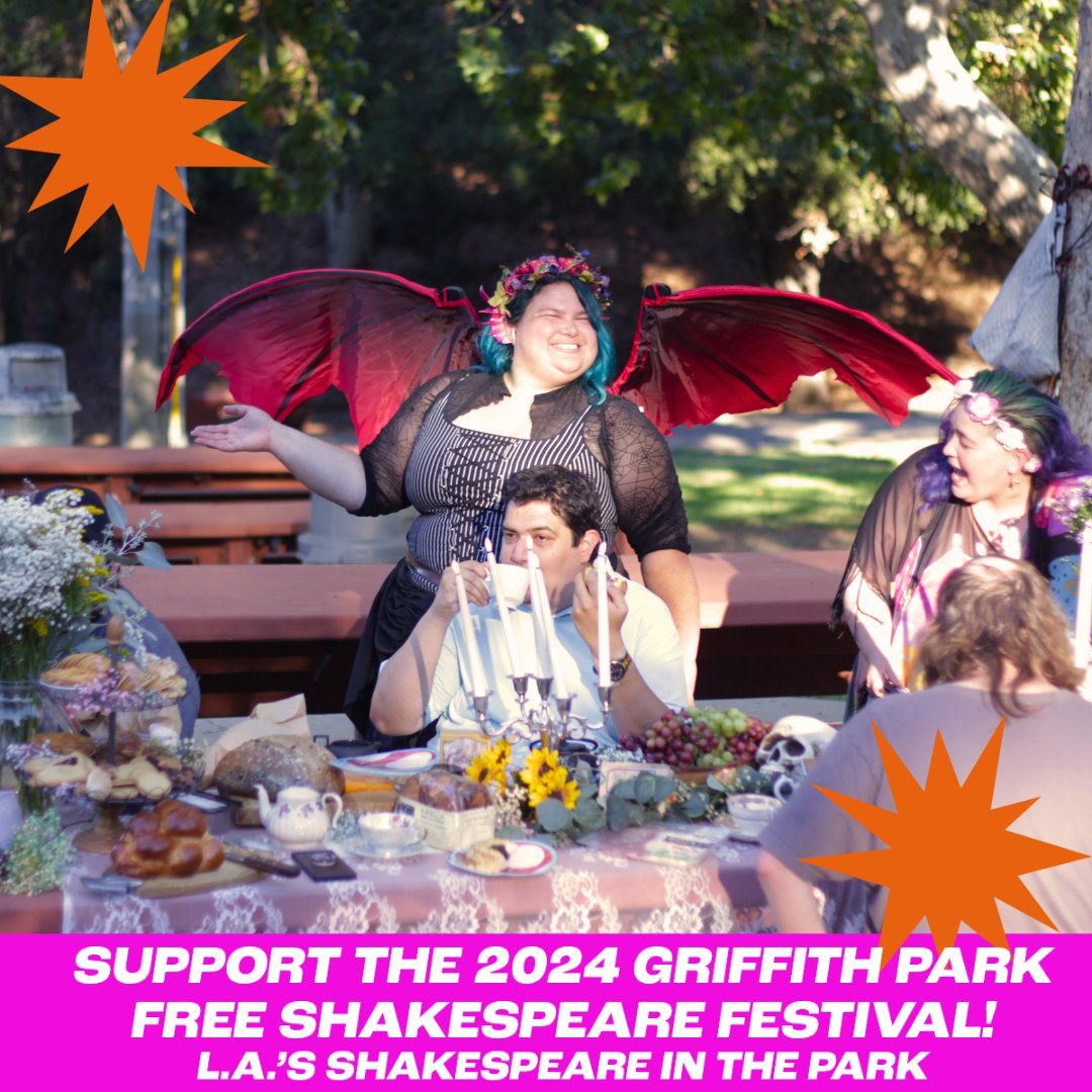 In the middle of bustling and sprawling LA, we provide a safe haven. The Griffith Park Shakespeare Festival is a place to connect with friends, embrace creativity, and find community!

We need your help to continue providing FREE access to the arts: givebutter.com/isc2024