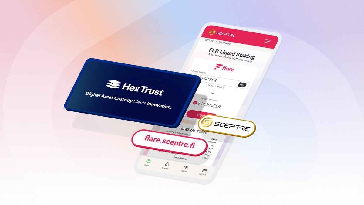 🚀🤝 @Sceptre is proud to announce our new partnership with @Hex_Trust! This collaboration will integrate and allow Hex Trust users to use $sFLR. To enter our early access raffle repost and tell us what you think of this integration. #integration #Flare $FLR