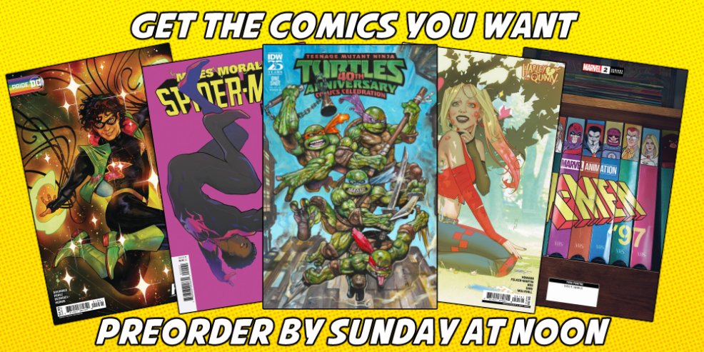 It's Friday again and this week's preorders are up right now!
shop.thecomicsplace.com/pages/weekly-p…