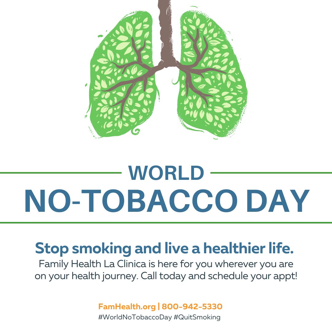 Today is #NoTobaccoDay! FHLC can help you #QuitSmoking and live a healthier life. Call and schedule an appointment with one of our #primarycare #doctors at 800-942-5330!
