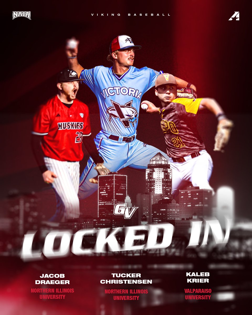 <a href="/GVBaseball_/">Grand View Baseball</a> excited to announce 3 talented Iowa born Pitchers, coming back home after years away to finish a storybook collegiate ending together! <a href="/VikingAthletics/">Viking Athletics</a> <a href="/iabaseball1/">IAbaseball</a>
<a href="/tucker__15/">Tucker Christensen</a> from Norwalk/ NIU, <a href="/draeger_jacob/">Jacob Draeger</a>  from Johnston/NIU, and <a href="/kaleb_krier/">Kaleb Krier</a> Altoona/Valpo Univ