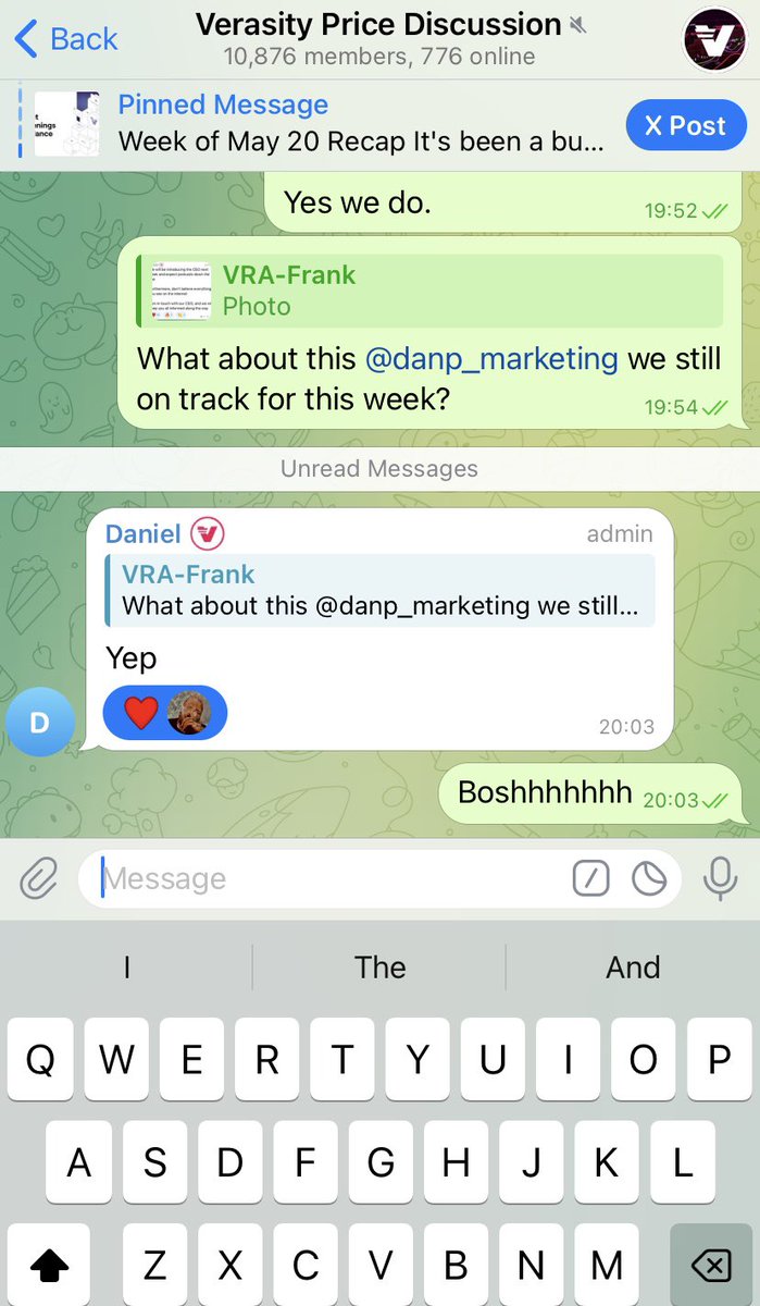 Quite__Frank__'s tweet photo. ON TRACK FOR THIS WEEK! 

$VRA new CEO will be introduced by the great @realvradan. 

Communication has been a real focus since Daniel stepped into the marketing role. 

He has realised and kept up to date with community wants and needs and has taken it in his stride to deliver! https://t.co/b8fdaIip4U