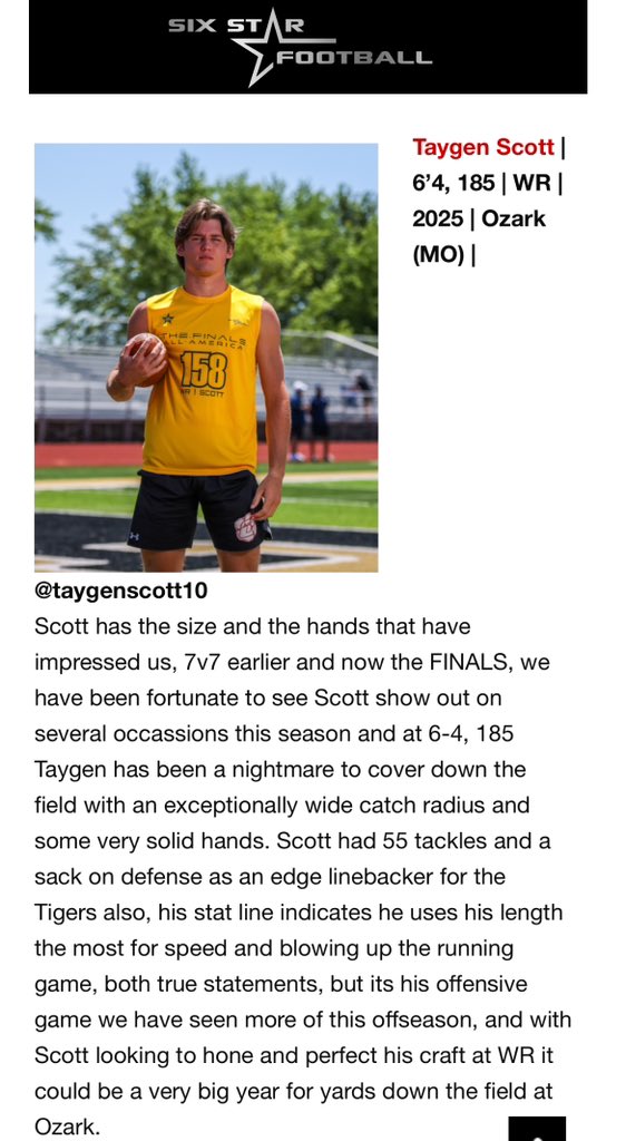 I appreciate another write up from <a href="/6starfootballMO/">Six Star Football | MISSOURI</a> , glad to get some work in at camp. <a href="/OzarkTigersFB/">OzarkTigersFB</a> <a href="/Ozarkfb_recruit/">Ozark Tigers Football Recruiting</a>