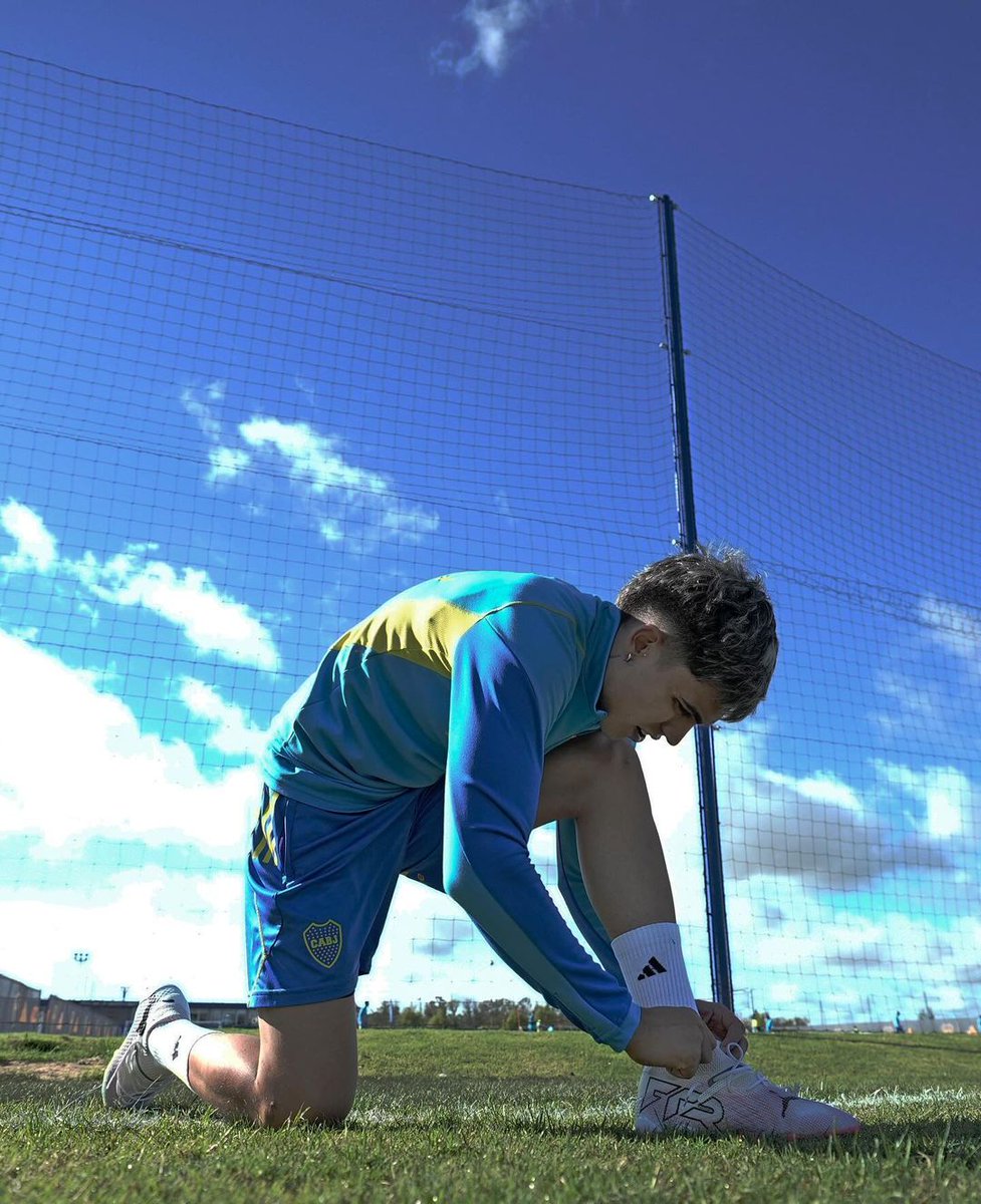 Zeballos durante un entrenamiento en Boca Predio.