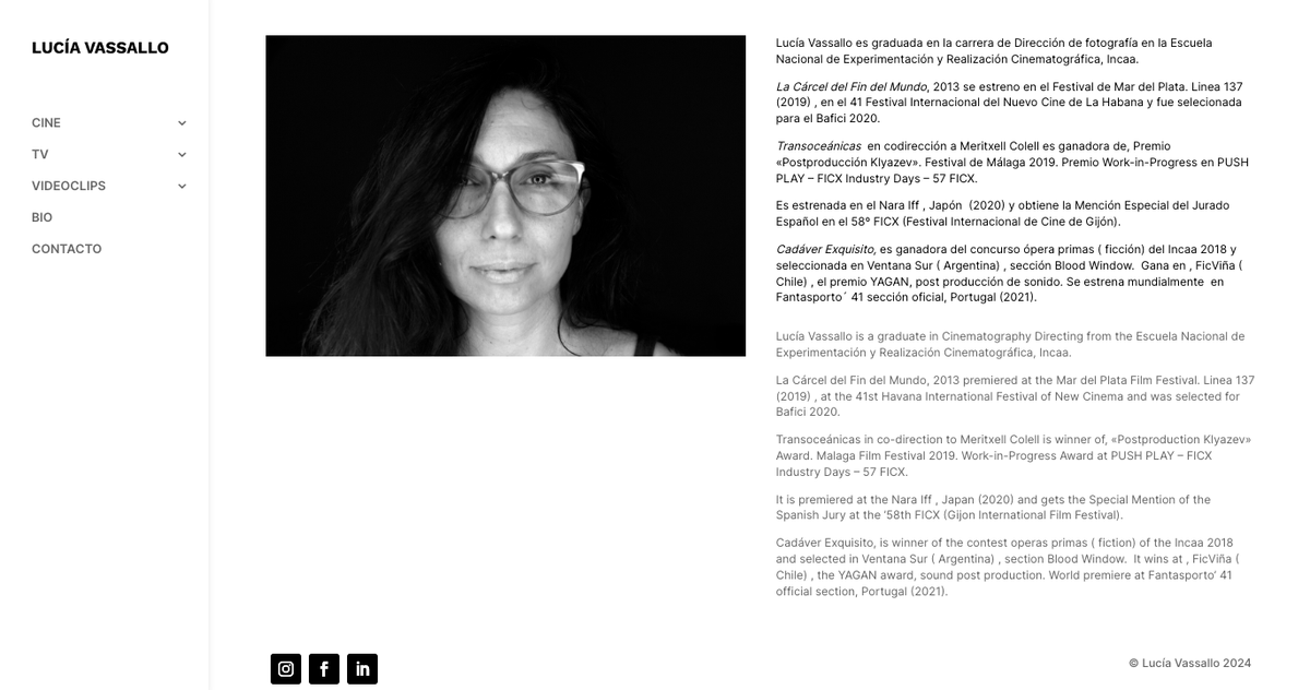 LuciaVassallo's tweet photo. Termino la semana con NUEVA WEB https://t.co/gklmEd2t47
Pasen y vean!
La edición del reel es de mi social audiovisual Laura Castro, la programación y diseño de la delicada Lucía Alegre.
Feliz finde ! https://t.co/NbBDaC7zDH