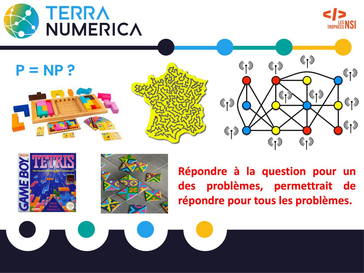 DorianMazauric's tweet photo. Quel plaisir de présenter des problèmes de recherche actuels en algorithmique (3 millions à gagner) aux lauréat(e)s des #TropheesNSI
👏 Grand bravo aux élèves !
Bonus : magie du binaire #Sosno #EcoleDeNice
@RegionAcPaca @inria_sophia @CNRS_DR20 @Univ_CotedAzur @Laboratoire_I3S https://t.co/bwvGaMQY2k