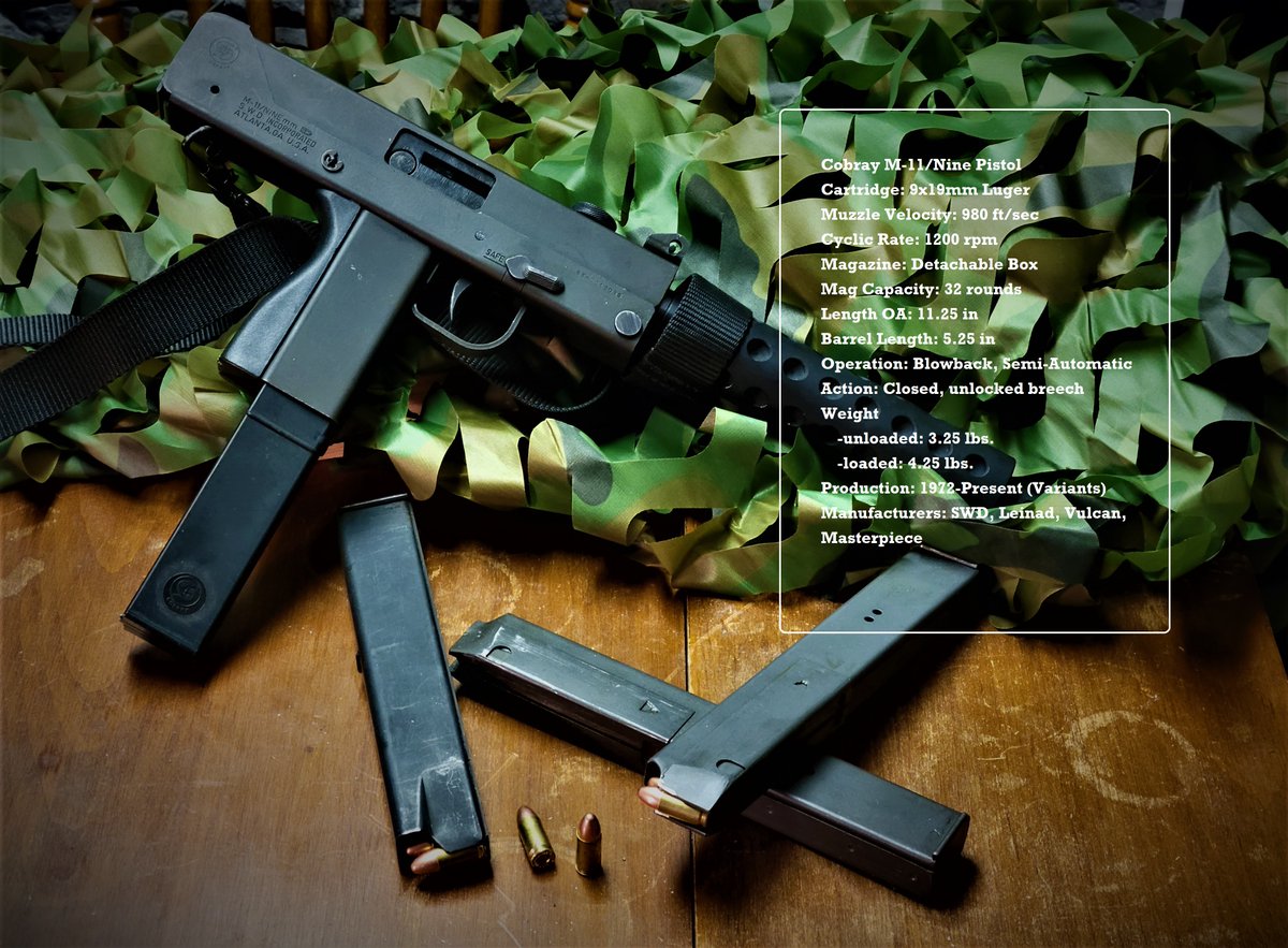jcmeyer119's tweet image. After MAC went bankrupt various companies produced variants of Ingram's designs. Most famous was SWD, better known as #Cobray. The iconic #M11 pistol in 9mm, aka #MAC11 is a veteran of many cop shows and action movies, as well as urban shootouts. #90s