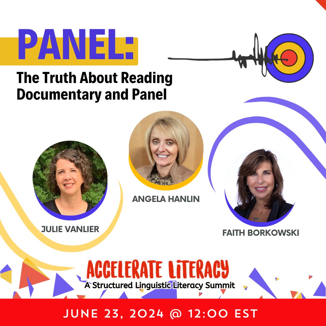 The virtual Accelerate Literacy Summit presents The Truth About Reading Documentary and Panel.  Join us for an outstanding summit featuring Structured Linguistic Literacy with these esteemed speakers.

Register here.  2024.sllsummit.com/?sc=DD58SIPH&a…
