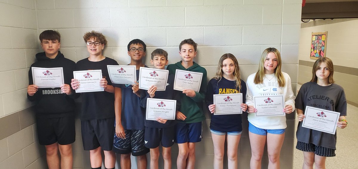 Congratulations to our BMS Cardinals of the Month for May.  This month our winners were shown to display outstanding Integrity!