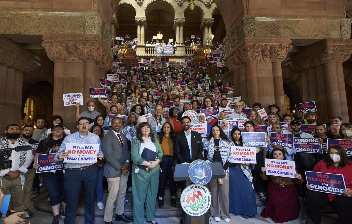 A reporter looked at the 300+ New Yorkers on the steps of the State Capitol and asked me “how did you get this many people to come?” I told him that this was just the tip of the iceberg. The fight to end tax breaks for genocide isn’t just a moral one, it’s a popular one.