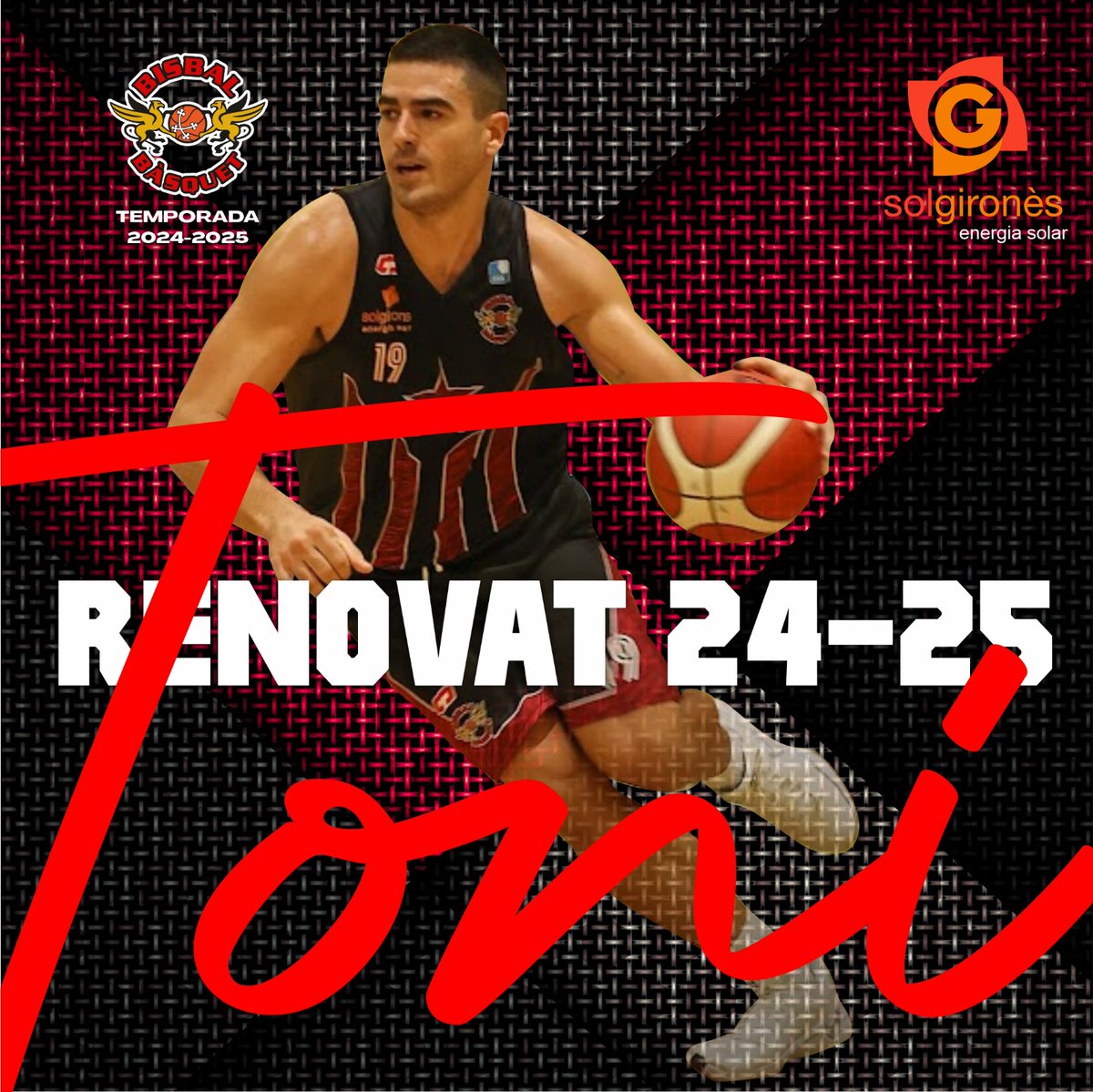 📢 OFICIAL 📢
✍️📝 Renovació
📅 2024-25

Toni Espinosa <a href="/toniespi10/">Toni Espinosa</a> seguirà defensant la samarreta del Sol Gironès <a href="/bisbalbasquet/">Bisbal Bàsquet //*//</a> a #LEBPlata #2aFEB 

L'afició del #PavellóVell podrà seguir gaudint de la classe i la potència d'en Toni.

SOM-HI TONI!

# #2aFEB