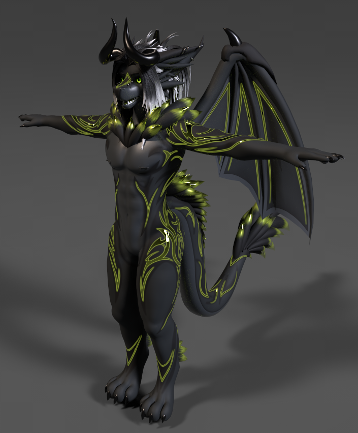 DesignatedDev's tweet photo. Got another #foxipaw model done just in time before #furality. Showcasing Zimeno's Aster Dragon for #VRChat. https://t.co/sszsfBsjLG