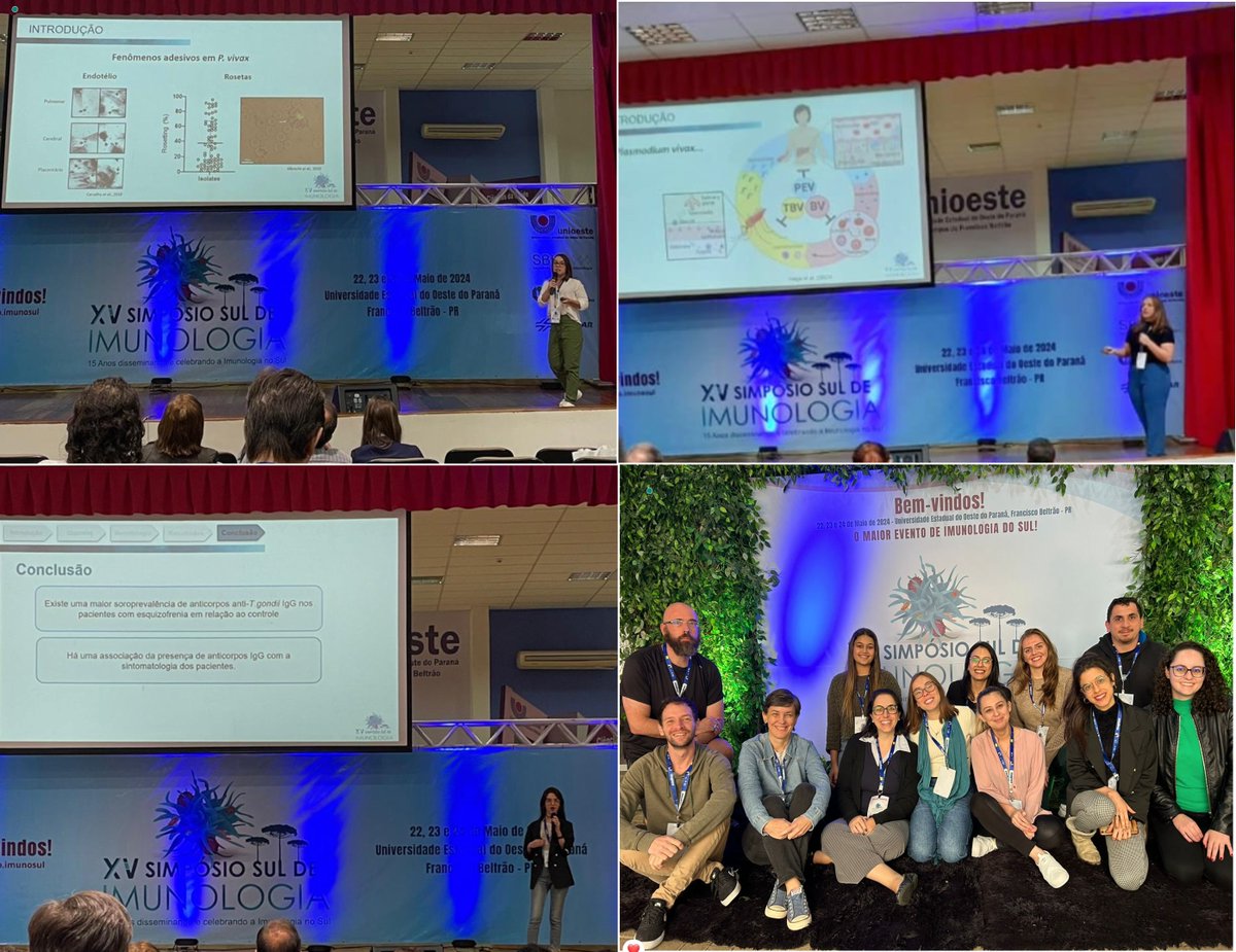 LapapiIn's tweet image. So proud of our students at XV Simpósio Sul de Imunologia. Julia, Gisele, Vicky, and all the students in the poster section kept surprising us. Congrats to Vicky, who won the prize for the best talk between PhD students 😎.  
@letusaa @giiseleveiga @juliawferraboli