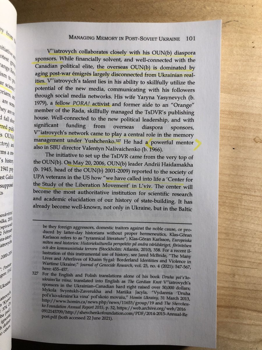 It’s so refreshing to read about the contemporary OUN-B (apparently a taboo subject among journalists) in historian @parudling’s new book! “Tarnished Heroes is the most authoritative account to date of the rise, perversion, resurrection, and perils of 🇺🇦nationalism.”—Omer Bartov