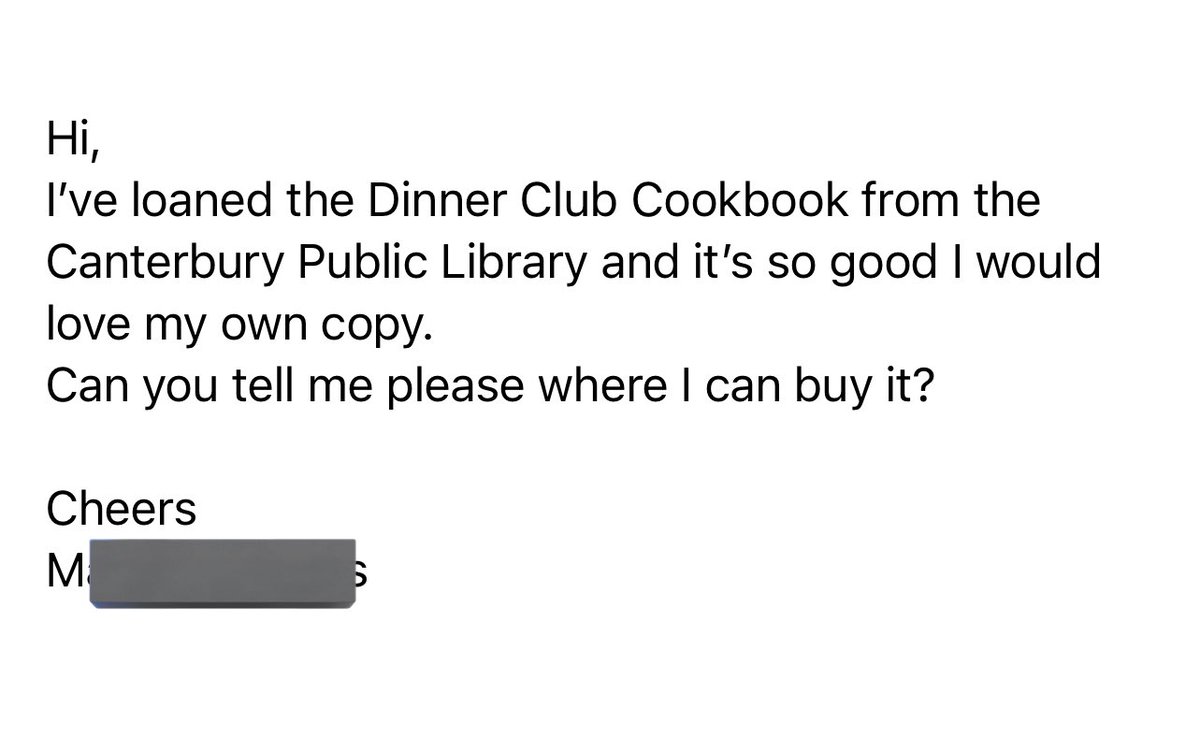 There are a dozen or so libraries in NZ with the book on their shelves now. If you want a copy in yours just go online and request one (you do need a current library card)

I’ll admit I was a bit worried people would simply photograph any recipes they liked, so this is great! 🥂