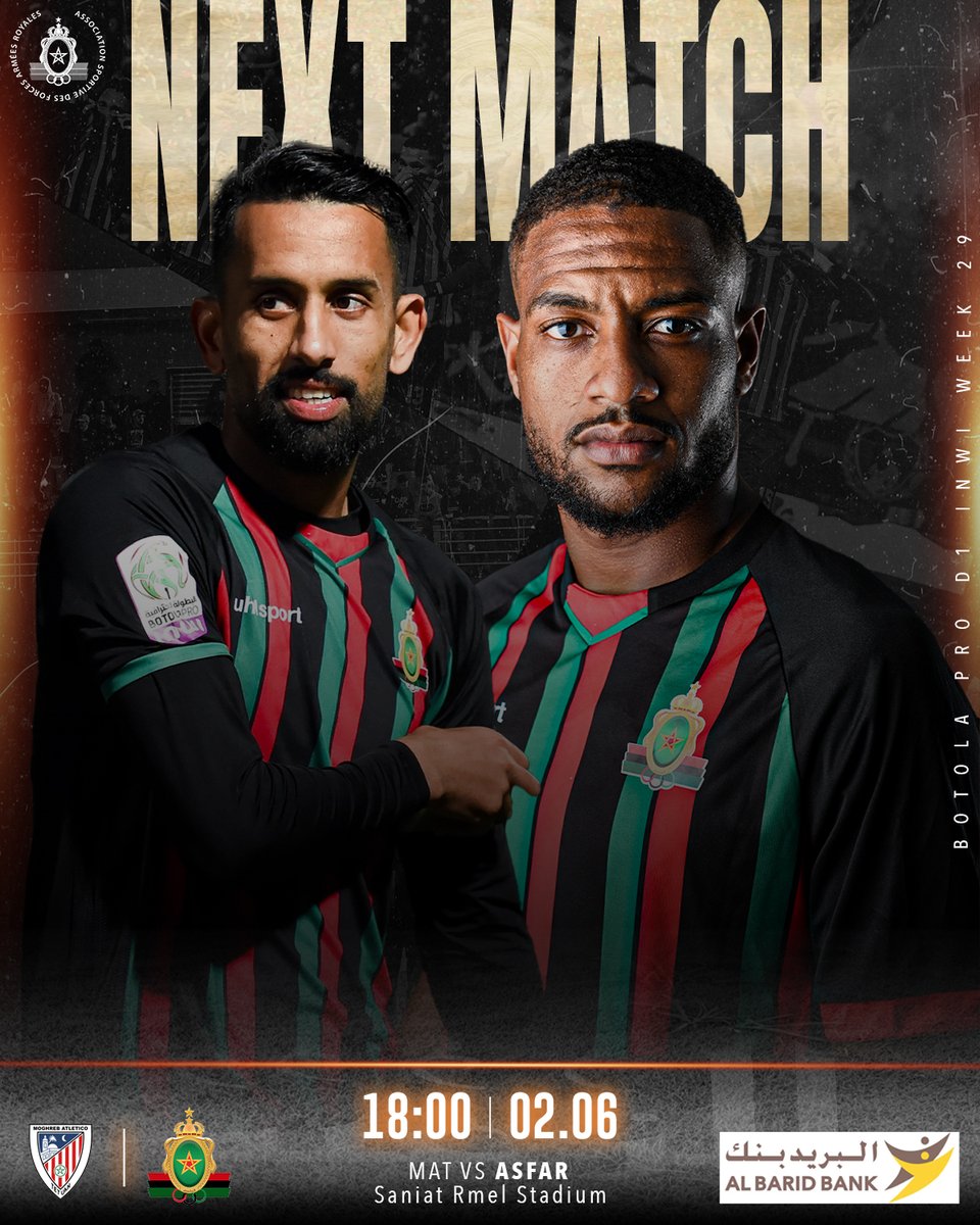 ASFAR_Officiel's tweet photo. NEXT MATCH
MAT 🆚 ASFAR
#asfar #MatAsfar #Nextmatch https://t.co/CfL8z5C8x4