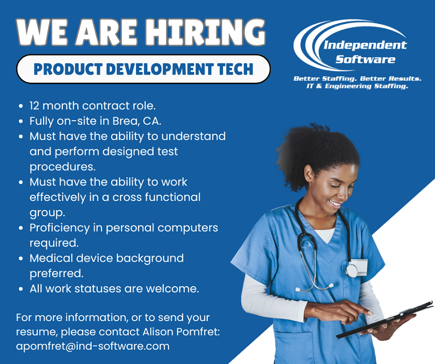 ISESInc's tweet photo. Contact Alison Pomfret: apomfret@ind-software.com (email only) for more information on this contract/fully on-site role: https://t.co/LwELePOnJv
#productdevelopment #medicaldevice #technicalsupport #products #testing #jobs #engineering #womenbusiness https://t.co/LBqlL19SiV