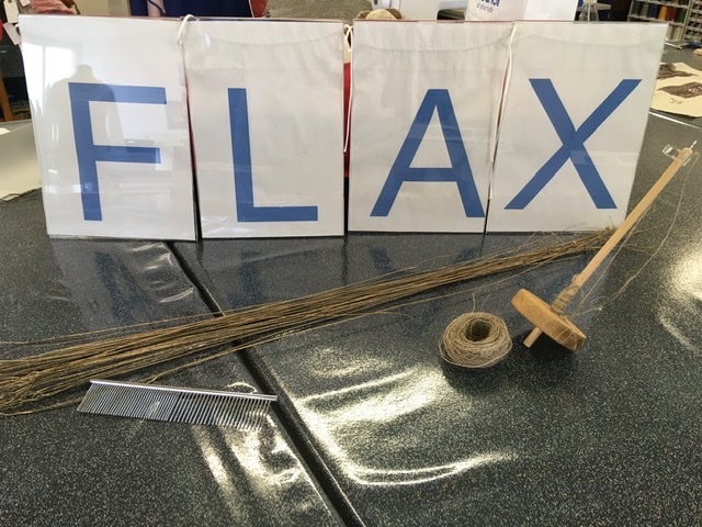Saturday 1st June
Come and see our flax to linen display at our Bradnop studio (ST13 7NX) and have a go at drop spindling.