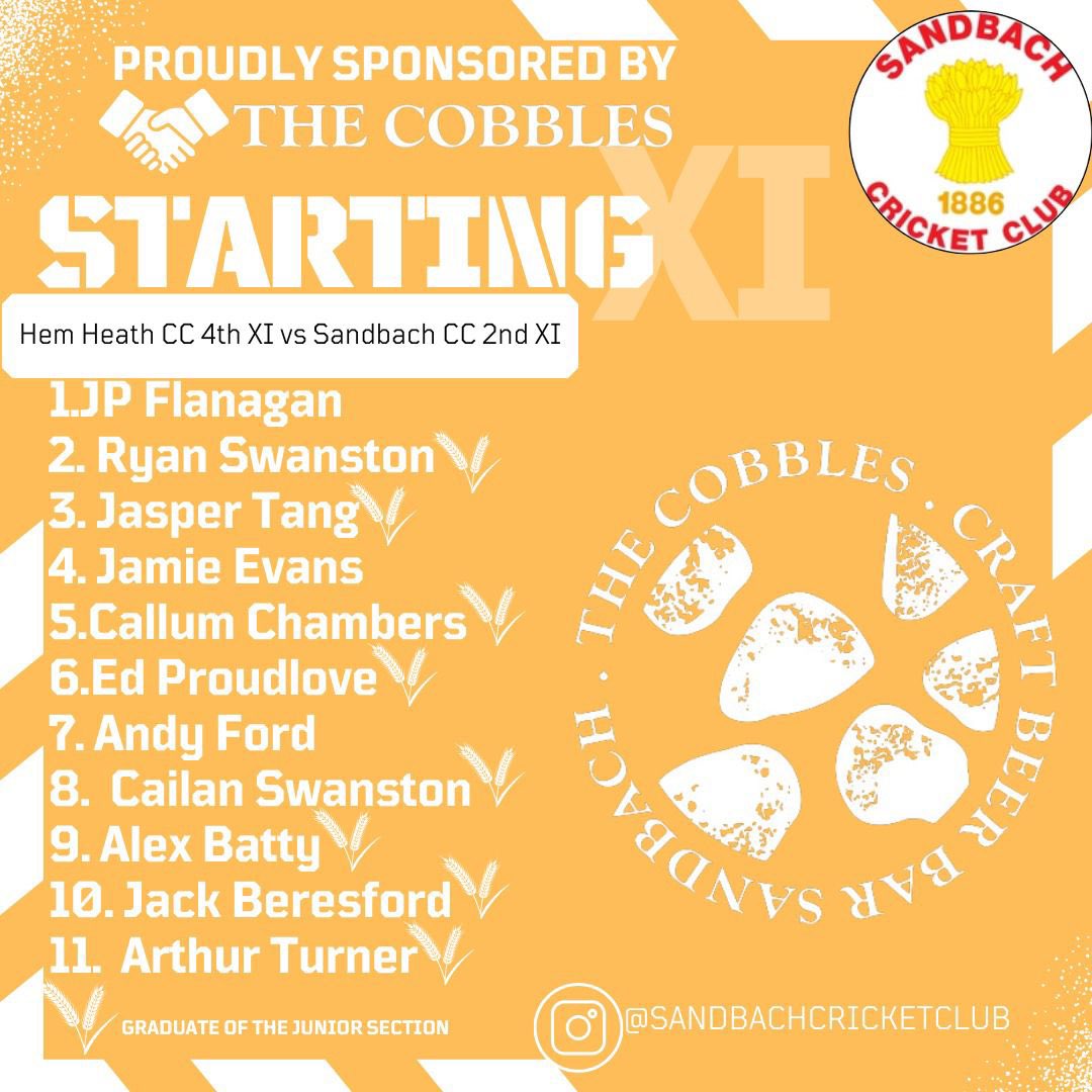 Here’s the Bach lineups for tomorrow 🌾 proudly sponsored by The Cobbles Sandbach