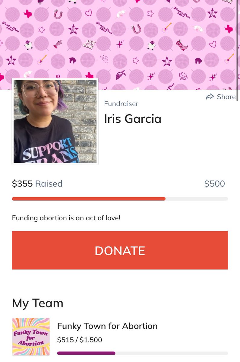 Today is the last day of Fund-A-thon! I’m at 71% of my fundraising goal!! Donate to <a href="/TEAFund/">Texas Equal Access Fund</a> 🥰: fund.nnaf.org/iris24